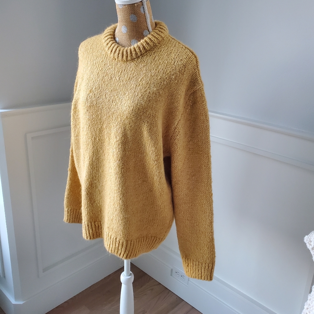 New Zara Mustard  Wool Blend  sweater  size  XL. - Picture 2 of 8